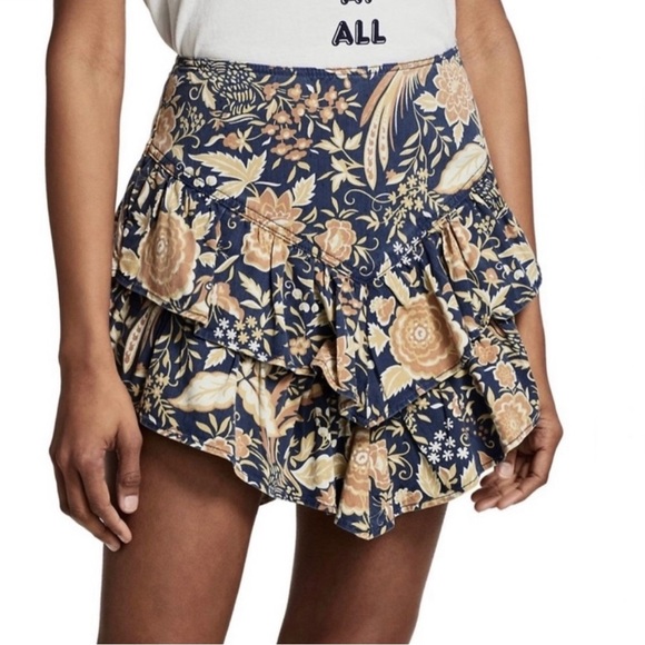 MOTHER FLORAL PRINT RUFFLE MINI SKIRT Size 24 - Picture 1 of 7